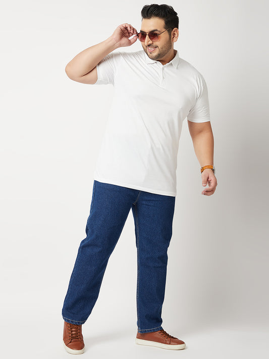 Zush Mens Dark Blue Color Regular Fit Plus Size Stretchable Mid Rise Jeans-ZU540
