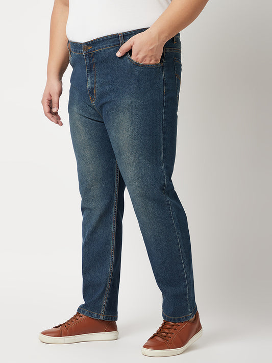 Zush Men's Plus Size stretchable Denim Jeans in Dark Blue color - Regular fit ZU541