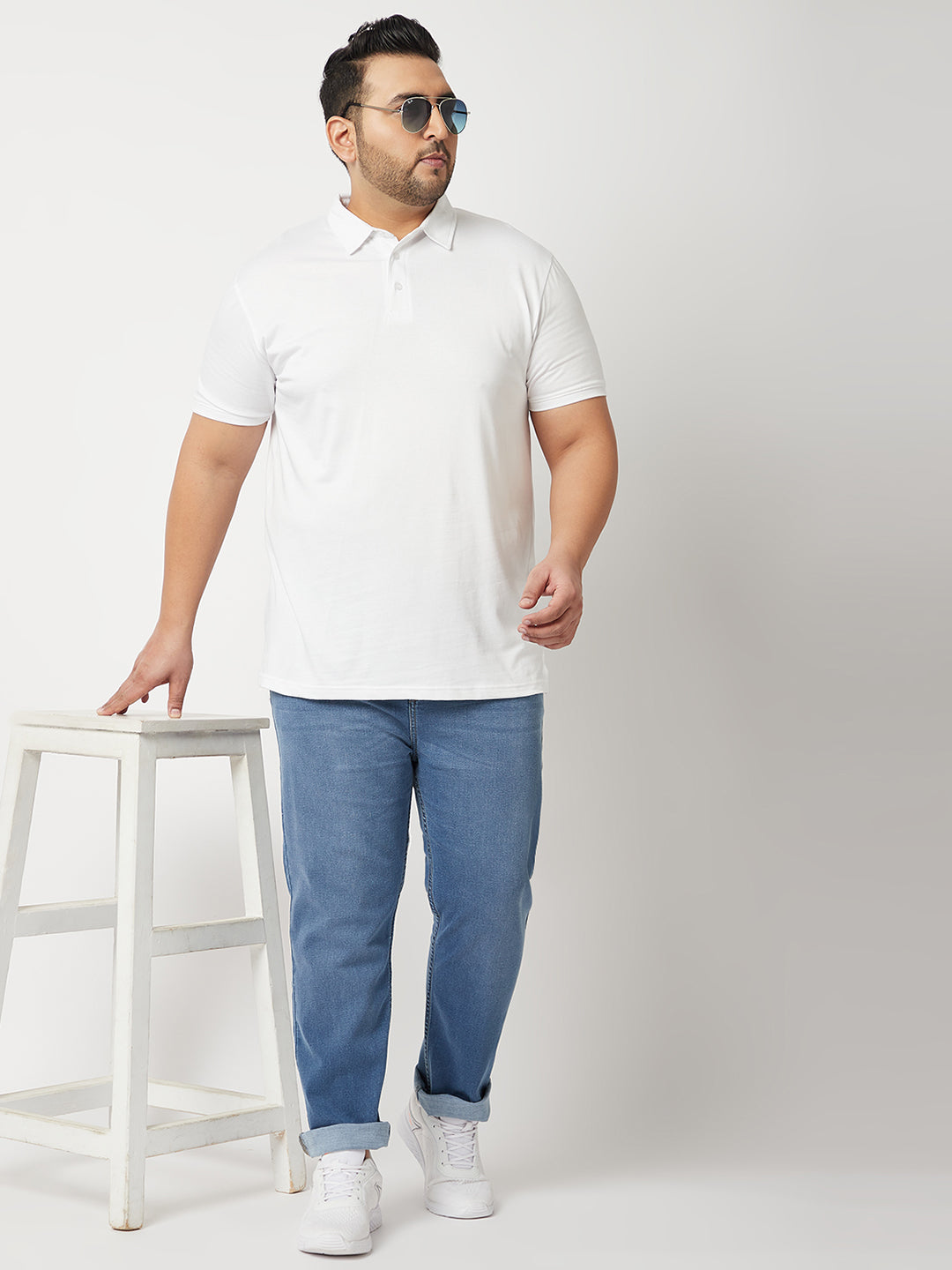 Zush Mens  Plus Size Stretchable Light Blue Color Mid Rise Regular Fit Jeans-ZU542