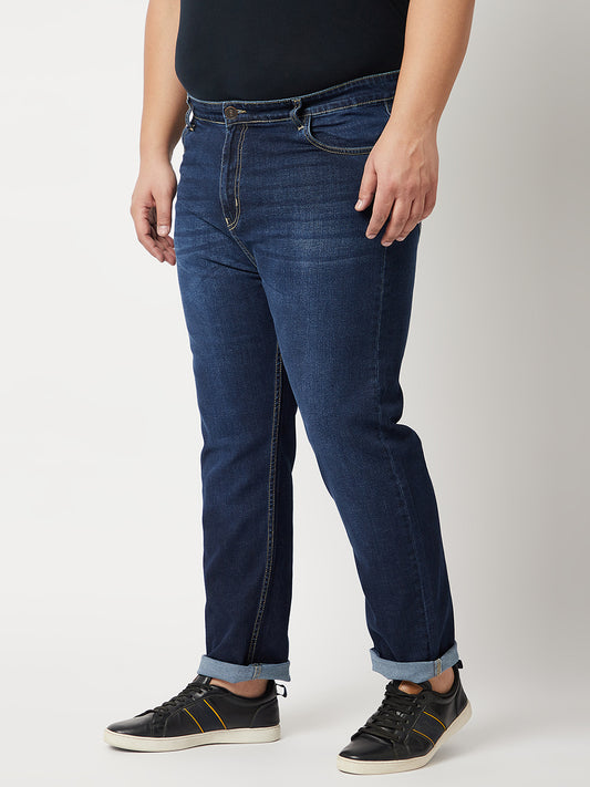 Zush Men's Plus Size stretchable Denim Jeans in Dark Blue color - Regular fit ZU543