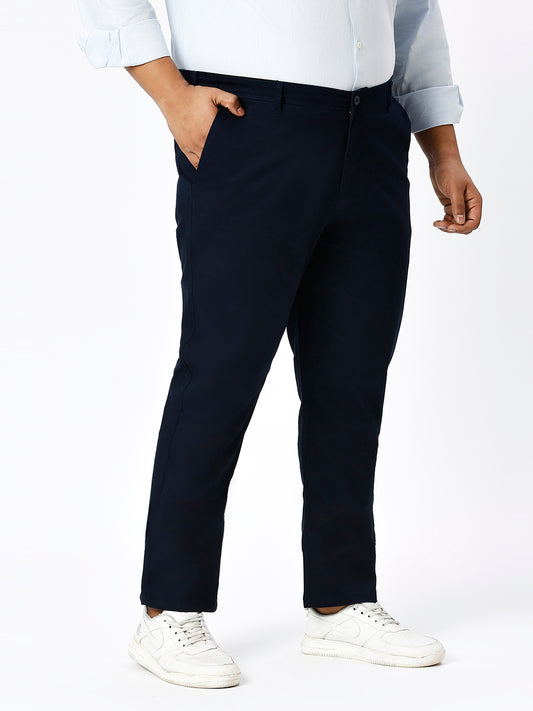 Men Plus Size Stretchable Straight Fit Casual Trousers ZU401