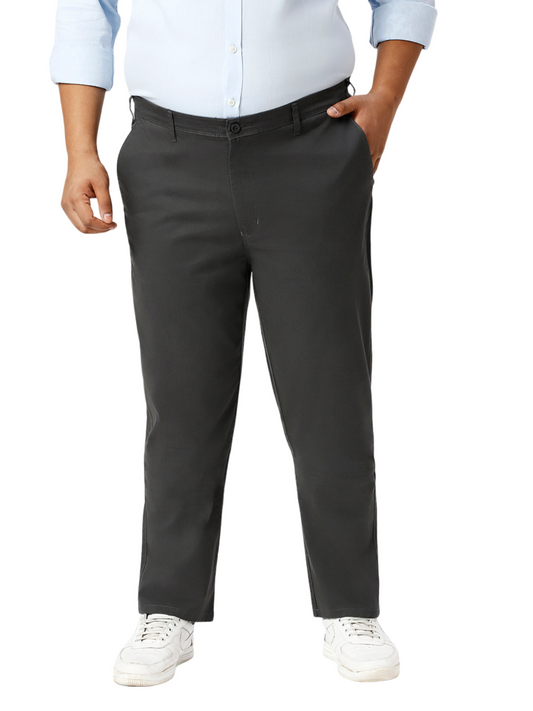 Men Plus Size Stretchable Straight Fit Casual Trousers ZU403
