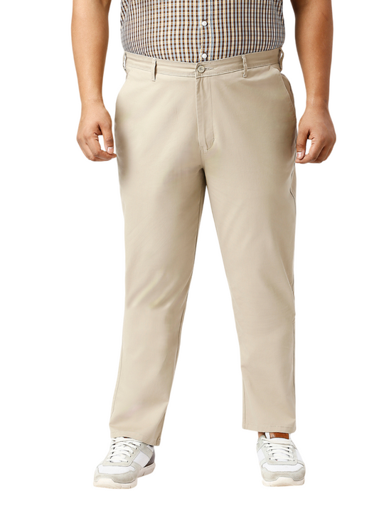 Men Plus Size Stretchable Straight Fit Casual Trousers ZU405