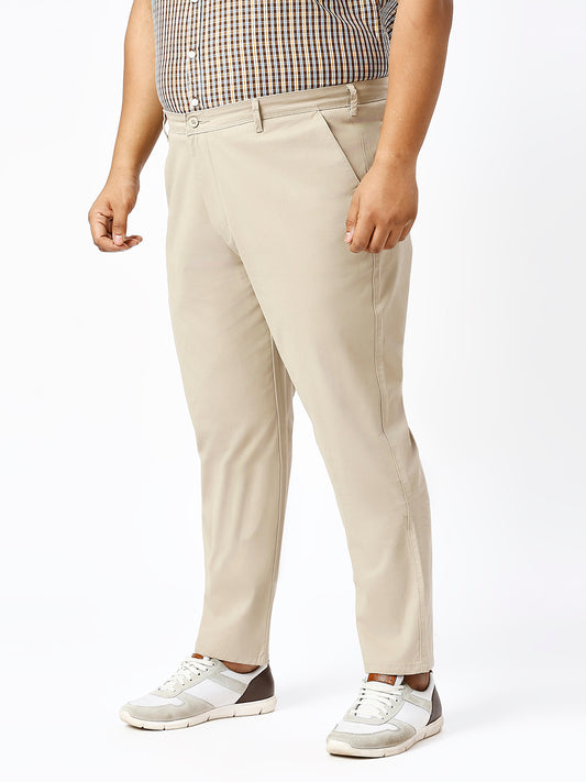 Men Plus Size Stretchable Straight Fit Casual Trousers ZU405
