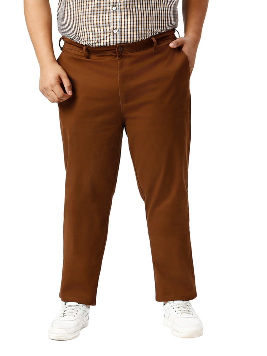Men Plus Size Stretchable Straight Fit Casual Trousers ZU406