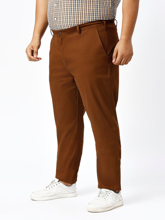 Men Plus Size Stretchable Straight Fit Casual Trousers ZU406