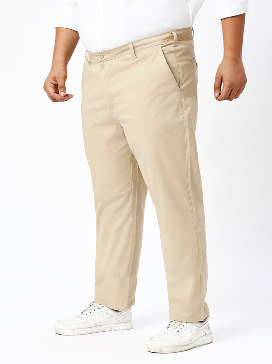 Men Plus Size Stretchable Straight Fit Casual Trousers ZU407
