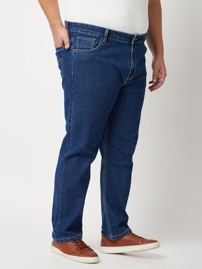 Zush Men's Plus Size stretchable Denim Jeans in Dark Blue color - Regular fit ZU540