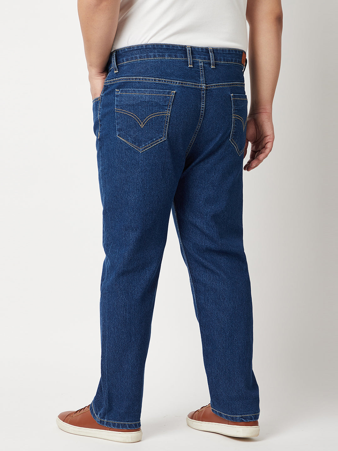 Zush Men's Plus Size stretchable Denim Jeans in Dark Blue color - Regular fit ZU540