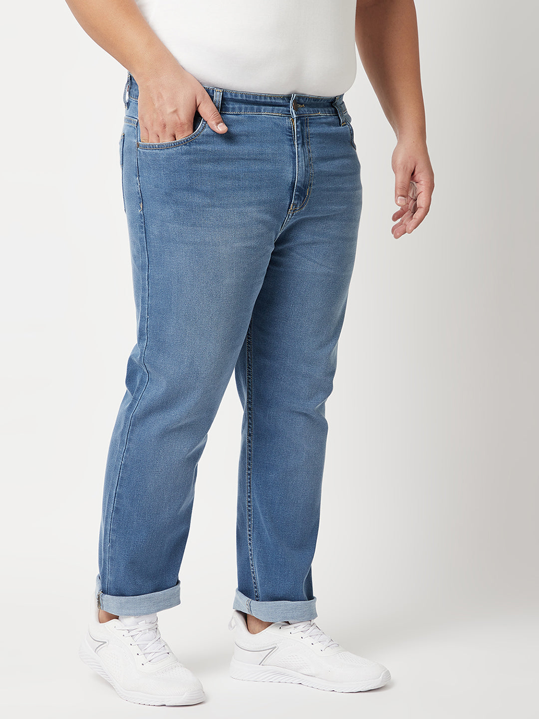 Zush Men's Plus Size stretchable Denim Jeans in Dark Blue color - Regular fit ZU542