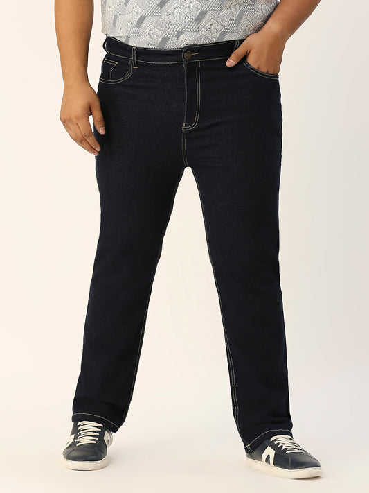 ZUSH CASUAL MEN'S PLUS SIZE STRECTCHABLE DARK BLUE COLOR JEANS-ZU548