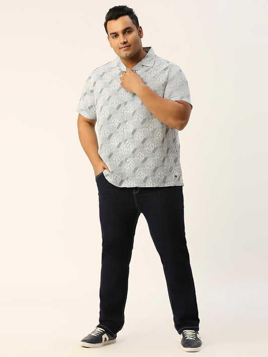 ZUSH CASUAL MEN'S PLUS SIZE STRECTCHABLE DARK BLUE COLOR JEANS-ZU548