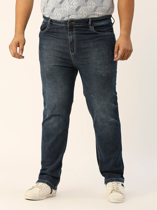 ZUSH CASUAL MEN'S PLUS SIZE STRECTCHABLE DARK BLUE COLOR JEANS-ZU549