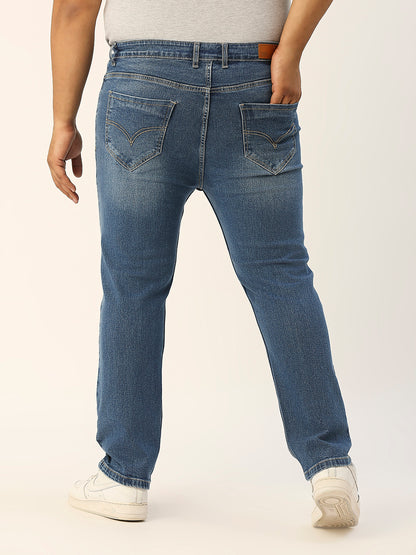 ZUSH CASUAL MEN'S PLUS SIZE STRECTCHABLE BLUE COLOR JEANS-ZU550