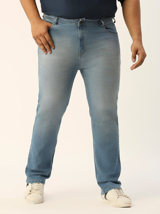 ZUSH CASUAL MEN'S PLUS SIZE STRECTCHABLE LIGHT BLUE COLOR JEANS-ZU551