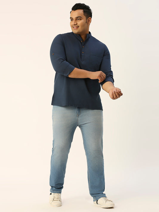 ZUSH CASUAL MEN'S PLUS SIZE STRECTCHABLE LIGHT BLUE COLOR JEANS-ZU551