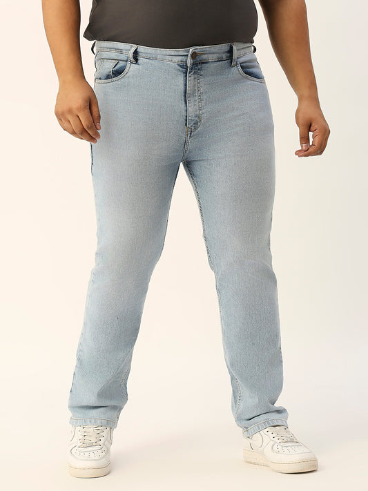 ZUSH CASUAL MEN'S PLUS SIZE STRECTCHABLE LIGHT BLUE COLOR JEANS-ZU552