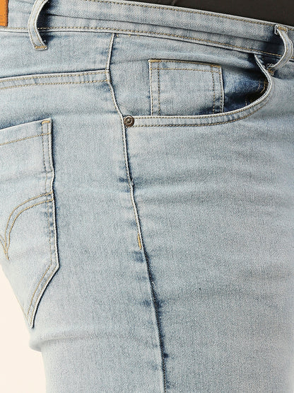 ZUSH CASUAL MEN'S PLUS SIZE STRECTCHABLE LIGHT BLUE COLOR JEANS-ZU552