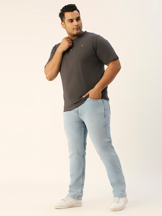 ZUSH CASUAL MEN'S PLUS SIZE STRECTCHABLE LIGHT BLUE COLOR JEANS-ZU552