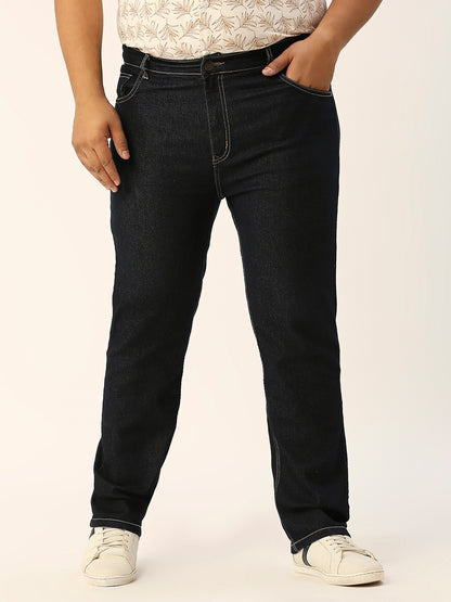 ZUSH CASUAL MEN'S PLUS SIZE STRECTCHABLE DARK BLUE COLOR JEANS-ZU553