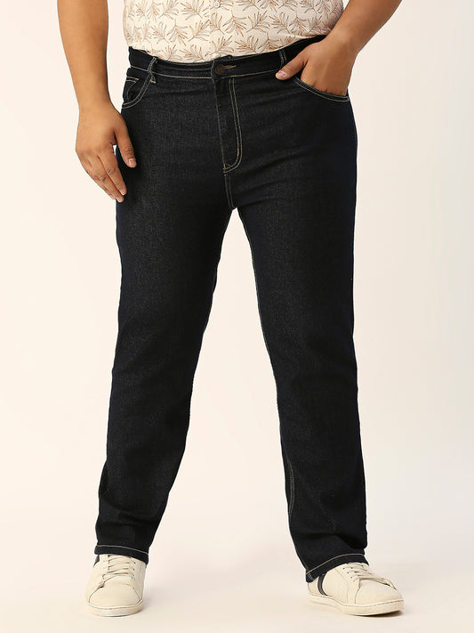 ZUSH CASUAL MEN'S PLUS SIZE STRECTCHABLE DARK BLUE COLOR JEANS-ZU553