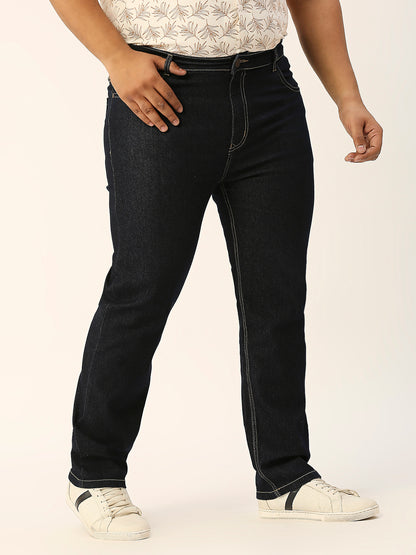 ZUSH CASUAL MEN'S PLUS SIZE STRECTCHABLE DARK BLUE COLOR JEANS-ZU553