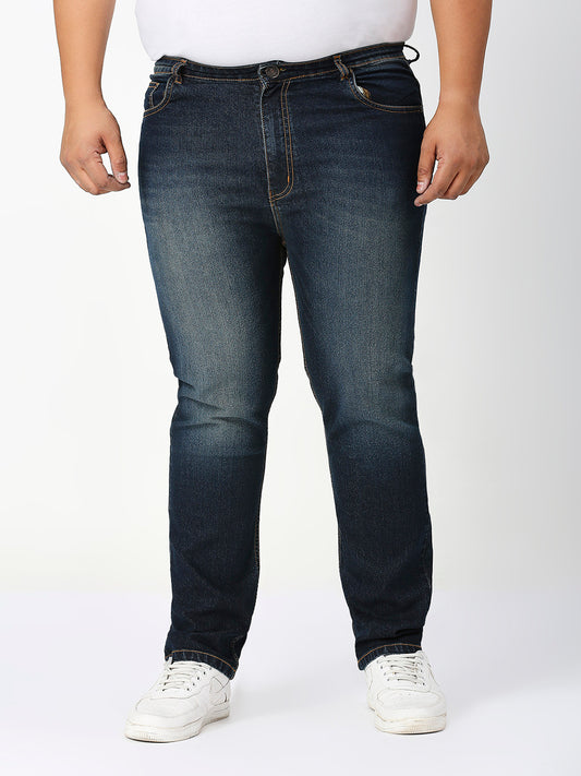 Zush Casual Plus size Stretchable Cotton Blend Dark blue color jeans for men's-ZU565