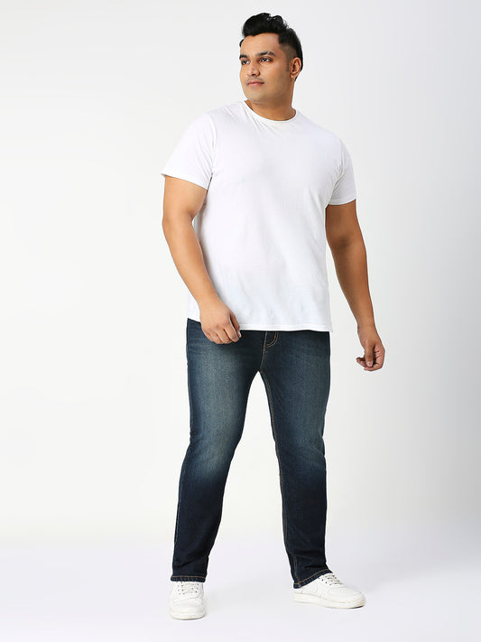 Zush Casual Plus size Stretchable Cotton Blend Dark blue color jeans for men's-ZU565
