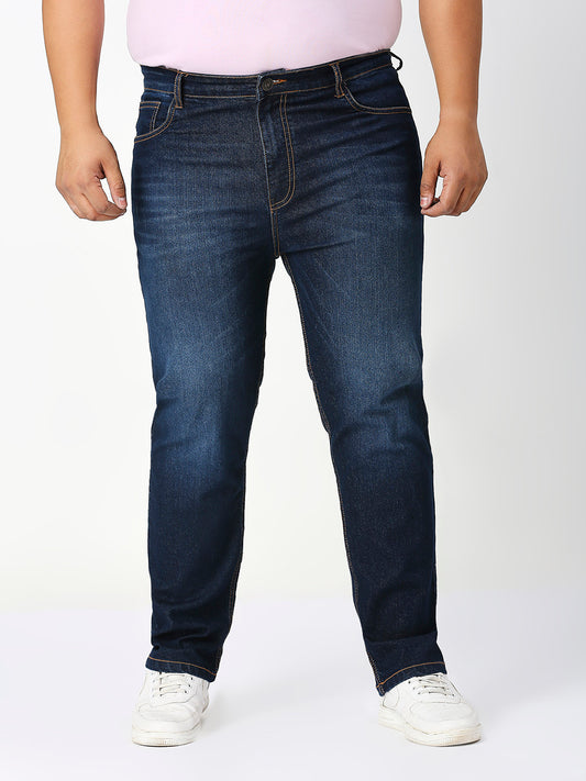 Zush Regular fit Casual Plus size Stretchable Cotton Blend Dark blue color jeans for men's-ZU566