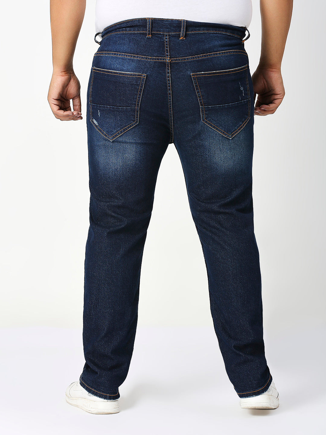 Zush Plus size Casual Stretchable Regular fit Cat Scratches Dark blue color jeans for Men's-ZU570