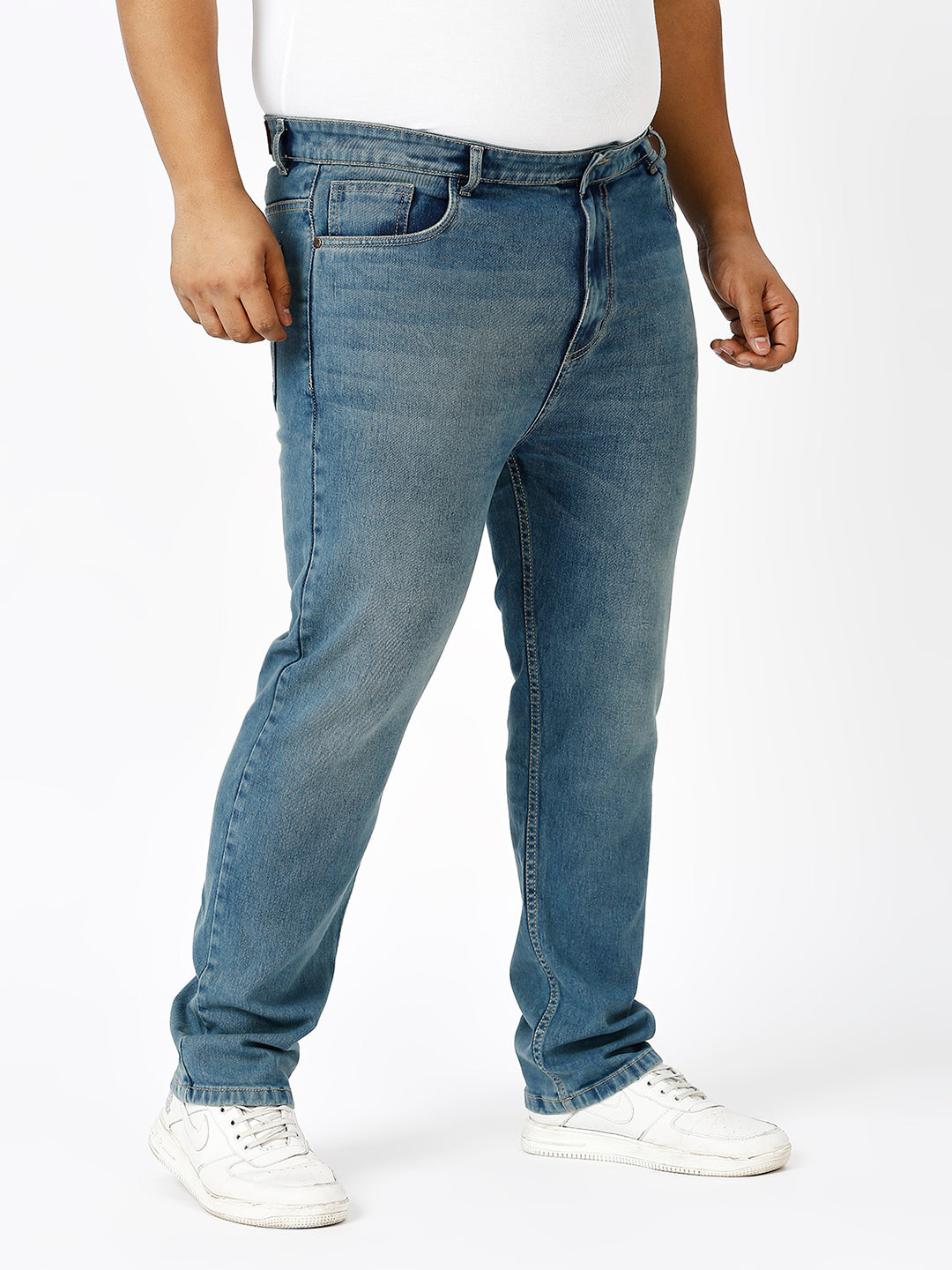 Zush Casual Plus Size Stretchable Men'S Regular Fit Blue Color Denim Jeans-ZU572